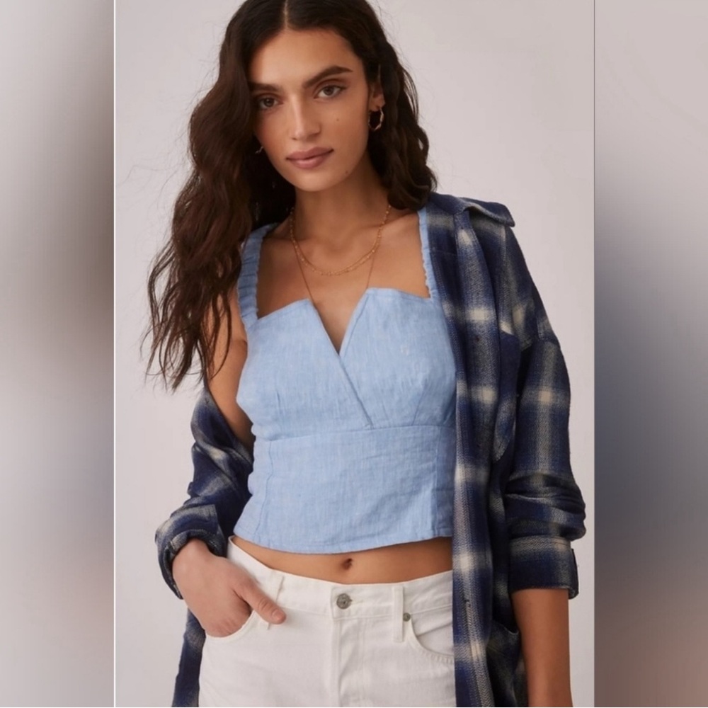 Anthropologie Linen Utility Corset